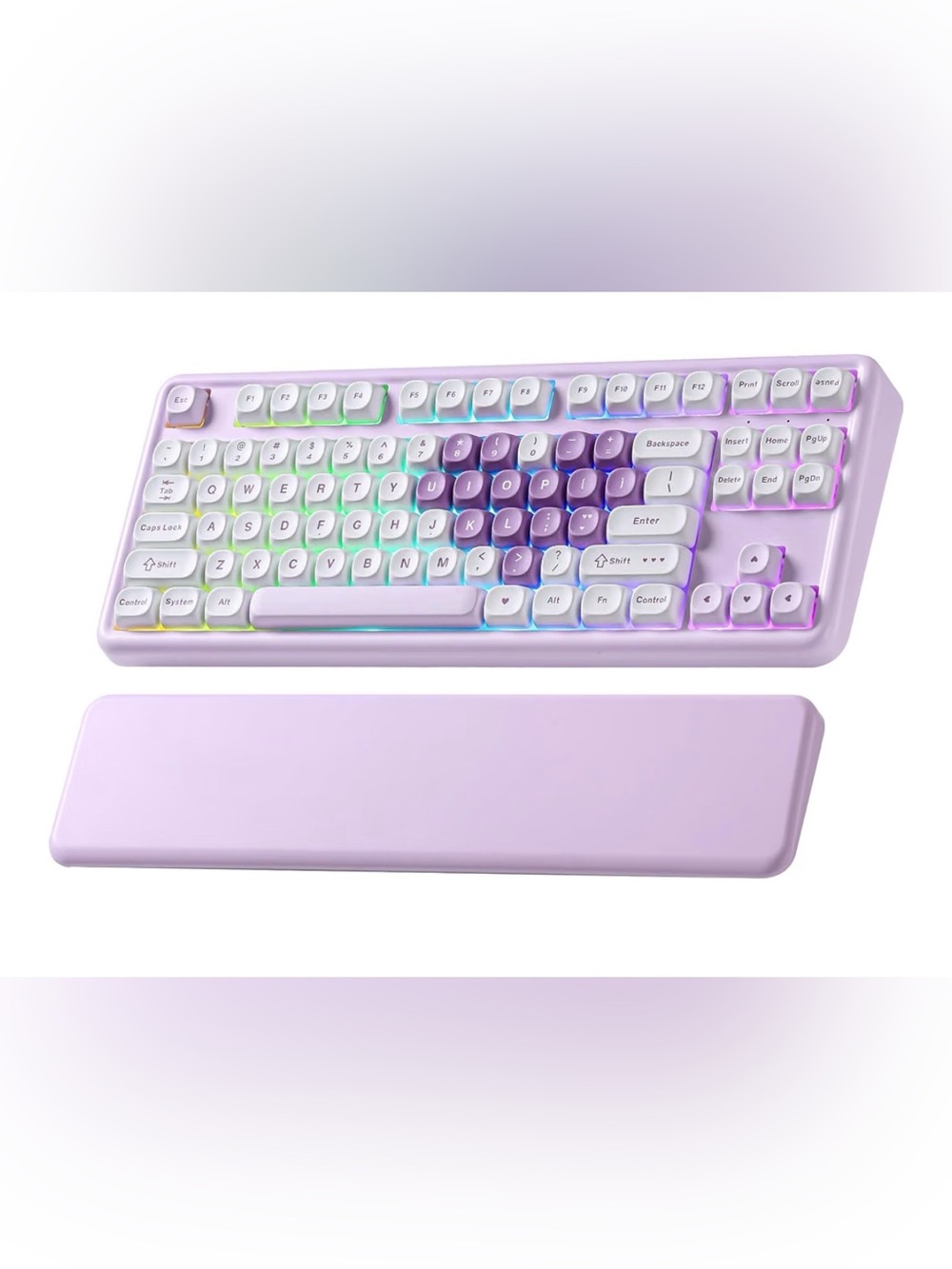 YUNZII B87 TKL Mechanical Keyboard (Purple Heart, Cocoa Cream V2 Switches)